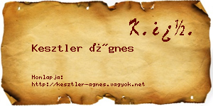 Kesztler Ágnes névjegykártya