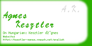 agnes kesztler business card